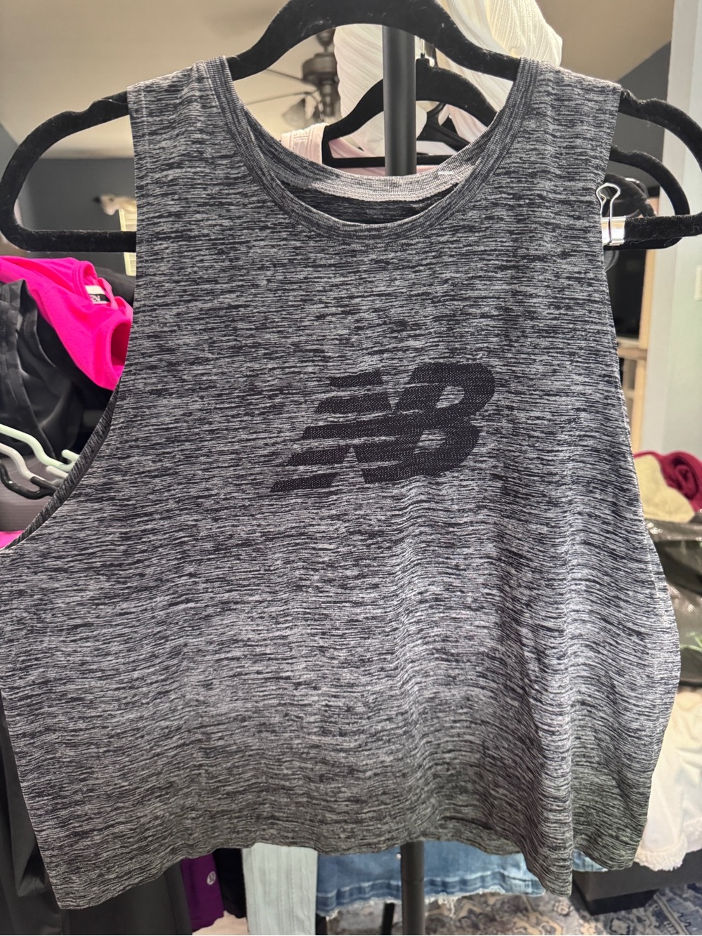 New Balance Gray Heathered Athletic Crop Tank